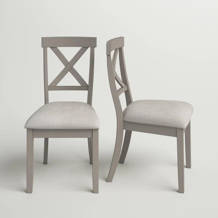 Sand & Stable™ Coastline Solid Wood Cross Back Side Chair in Gray & Reviews | Wayfair