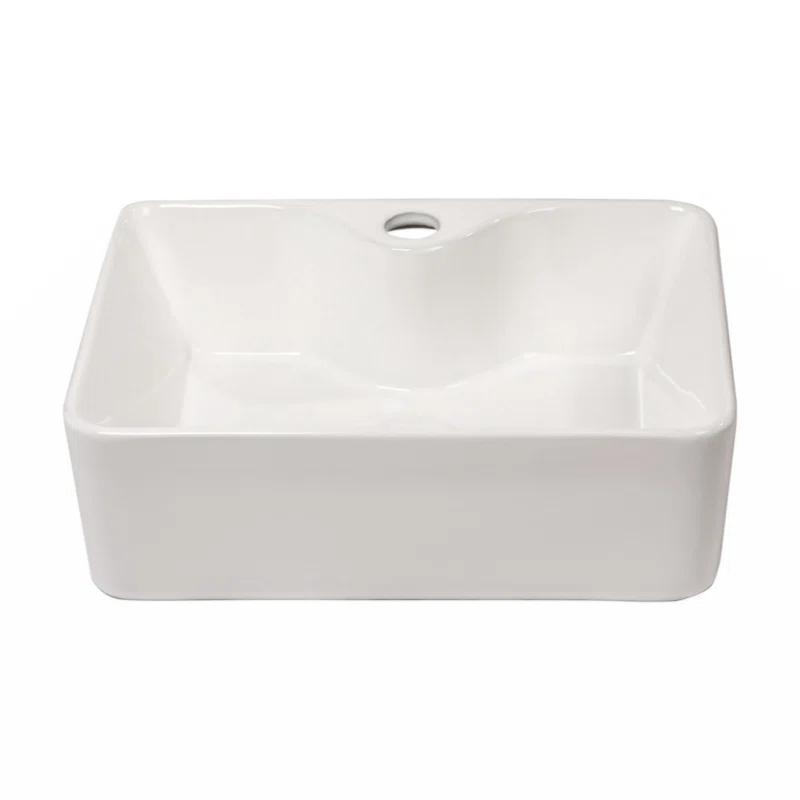 walterwork 16"x12" Ceramic Boat Shape Bathroom Sink