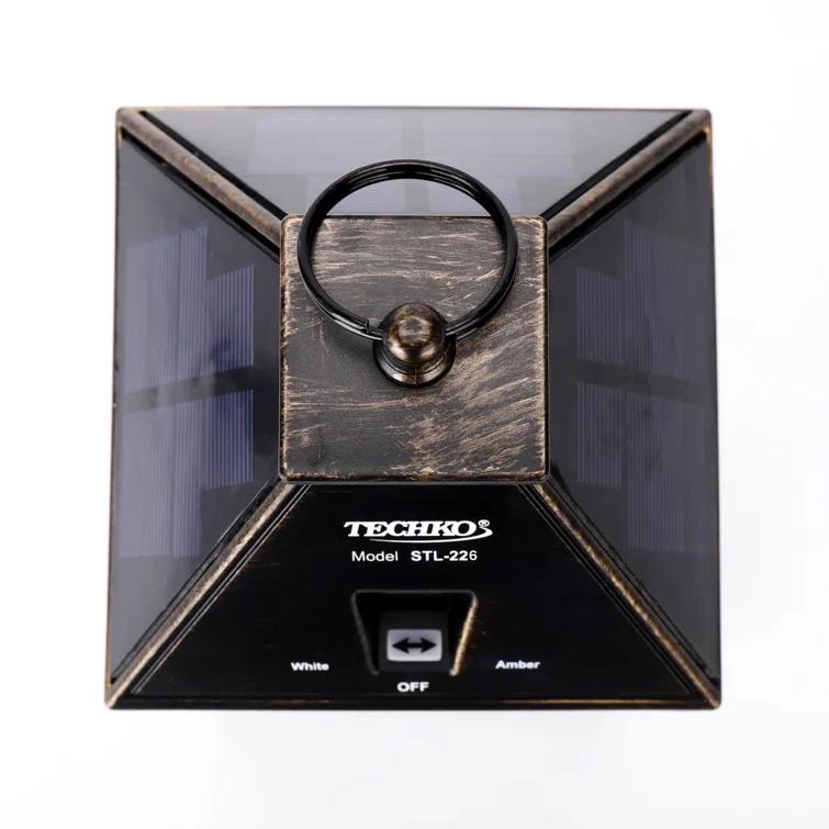 Techko 12.88 Outdoor Vintage Solar LED Lantern with Auto Dawn-to-Dusk Sensor