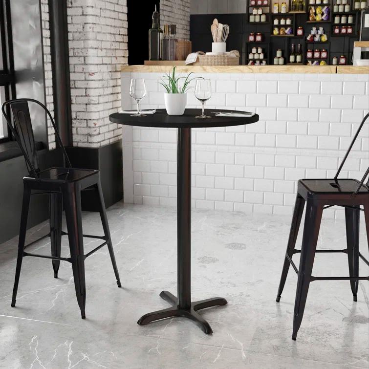Flash Furniture Carrus Round Laminate Table Top with Height Table Base