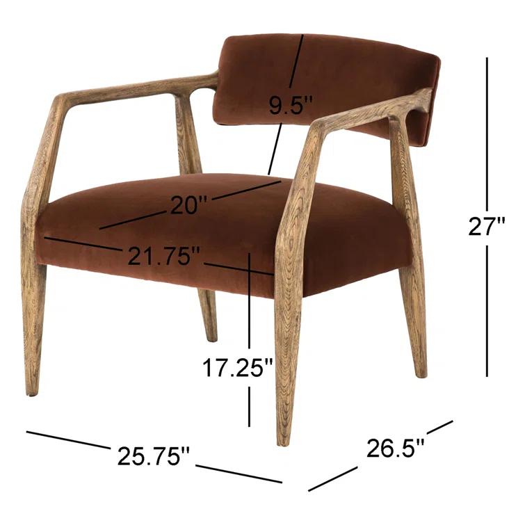 Edith Upholstered Velvet Arm Chair