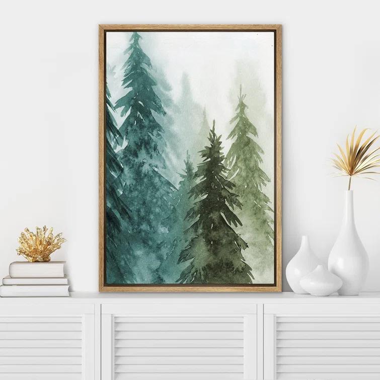 IDEA4WALL Woodland Forest Landscape " Green Pine Tree Forest "