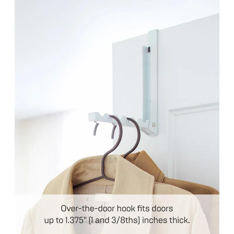 Yamazaki Home Over The Door Hooks - Folding Hanging Coat Rack, Steel, Over-the-Door