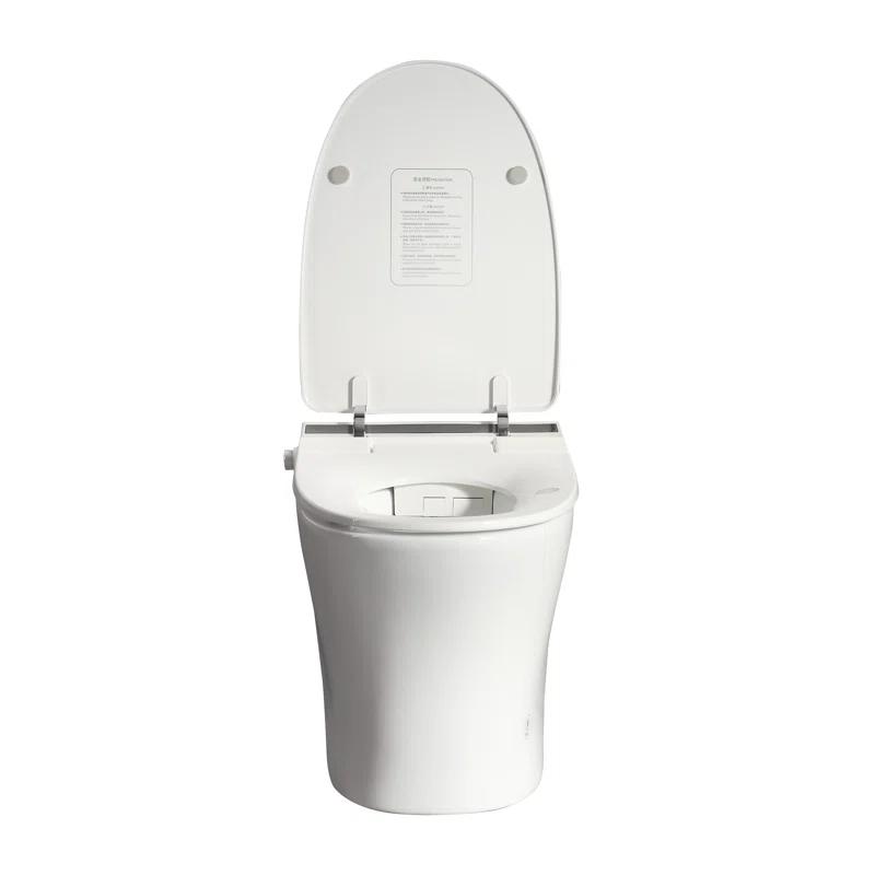 Elongated Smart Toilet Bidet with Auto Flush, Heated Seat, Seating Sensor, Foot Induction Flush