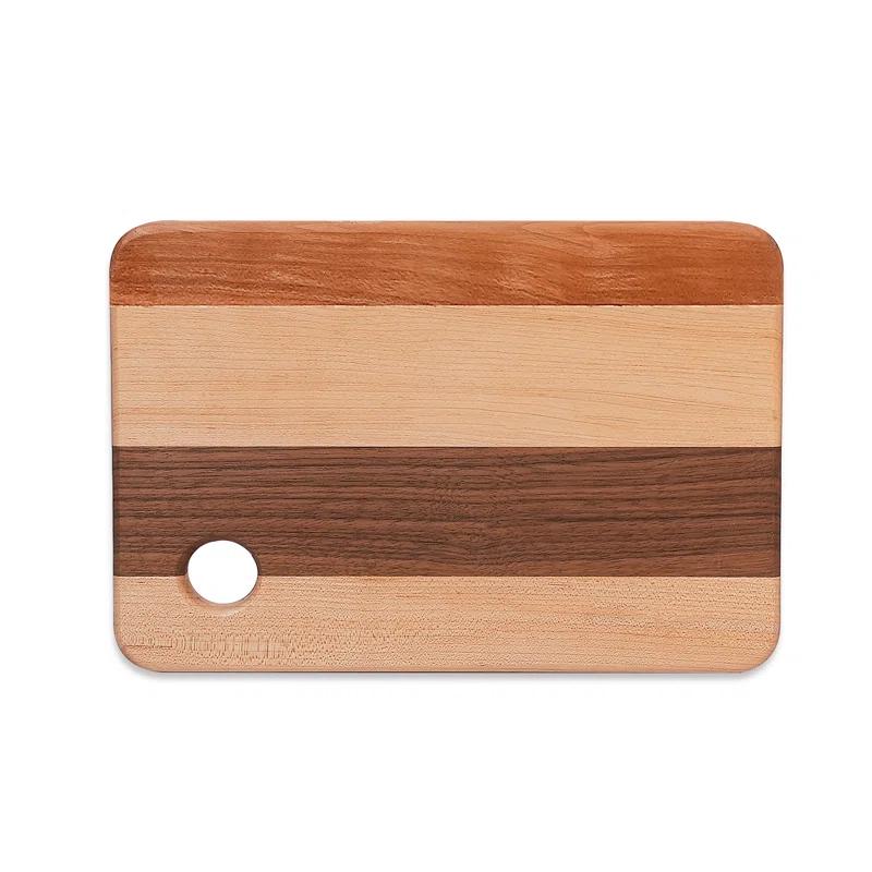 CONSDAN CONSDAN Mixed Hardwood Cutting Board, Food-Safe Kitchen Chopping Board for Meat, Vegetables, Fruits