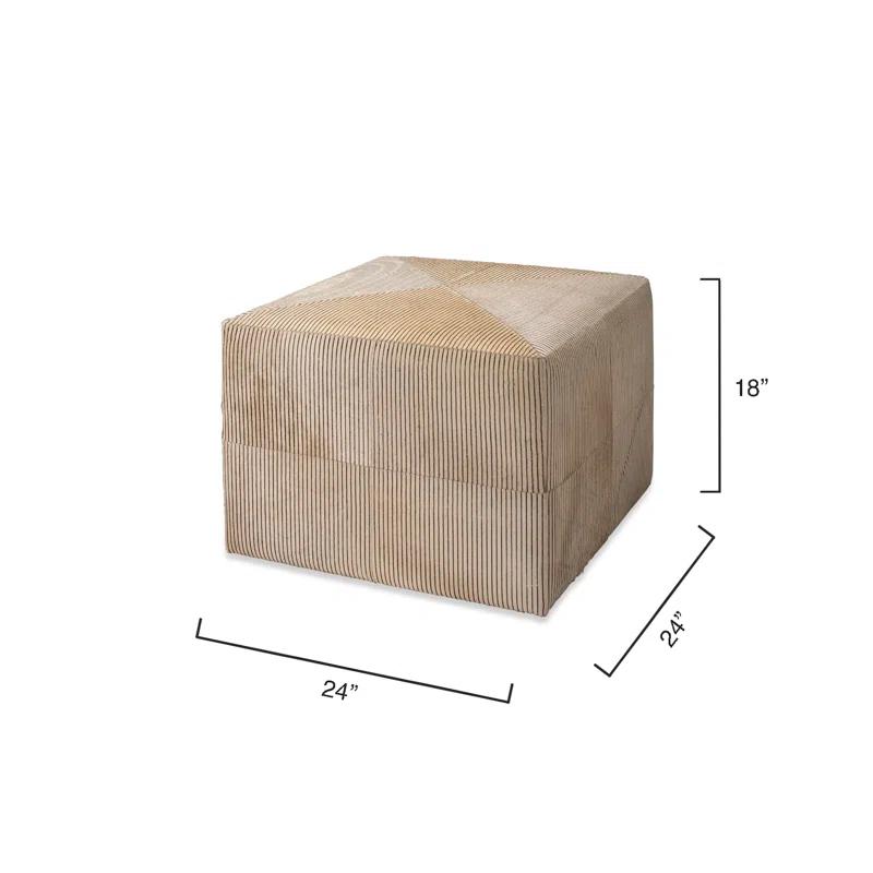 Jamie Young Company Pinstriped Leather Ottoman