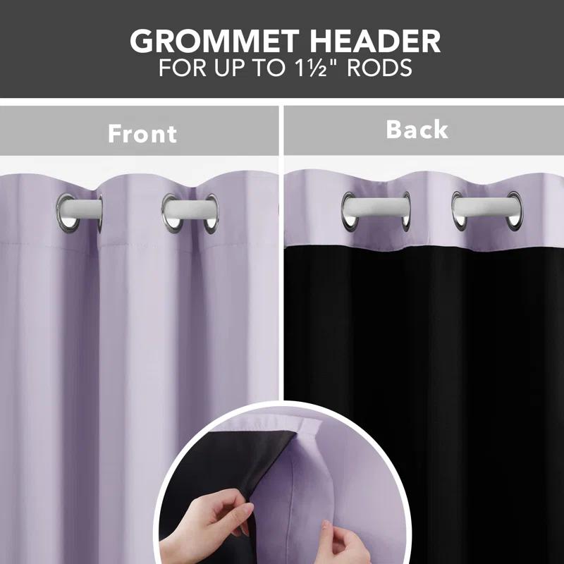 Deconovo 100 Percent Blackout with Liner Grommet Curtain Panel Pair (Set of 2)