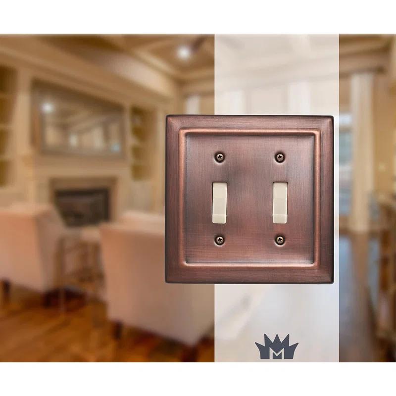 Monarch Abode Architectural 2 - Gang Toggle Light Switch Standard Wall Plate (Set of 2)