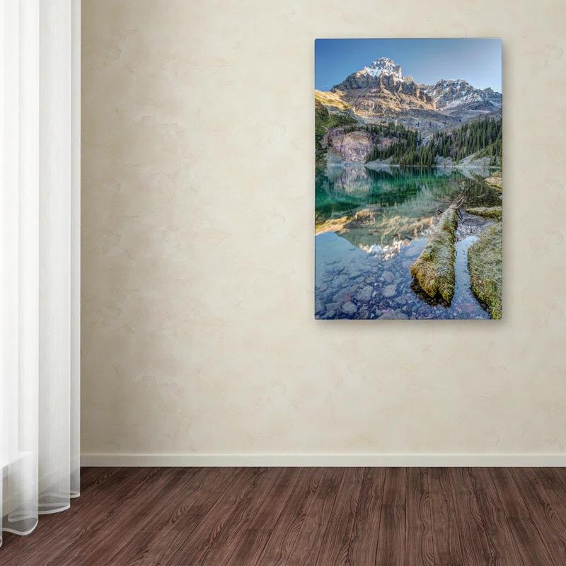 Trademark Fine Art "Lake O'Hara Scenic Shoreline" by Pierre Leclerc Photographic Print on Wrapped Canvas