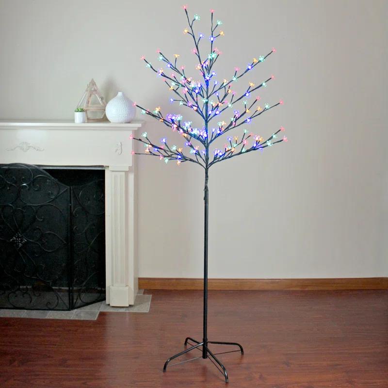 Northlight Seasonal 6' Pre-Lit Cherry Blossom Flower Artificial Tree - LED Lights