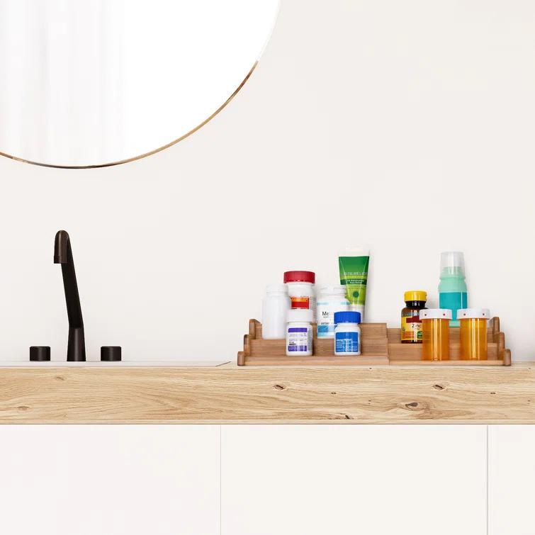 Seville Classics 3-Tier Expandable Bamboo Spice Rack