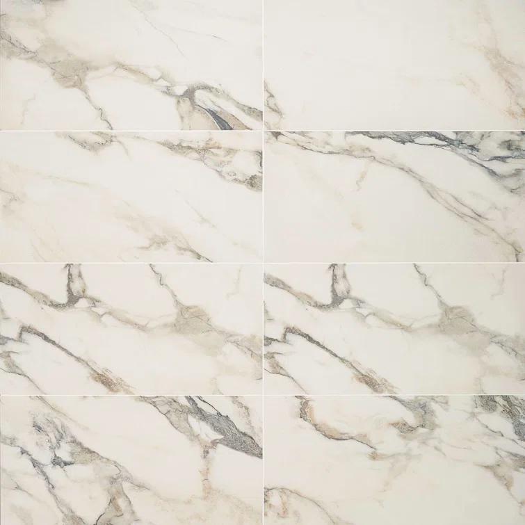 Bond Tile Saroshi 11.81 in. x 23.62 in. Matte Marble Look Porcelain Floor and Wall Tile (9.68 Sq. Ft. / Case)