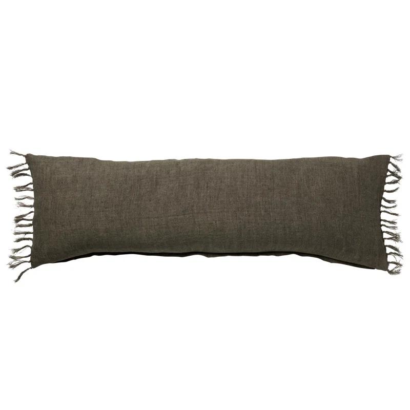 Roy Linen Pillow - Sage / 13" x 21" / Down