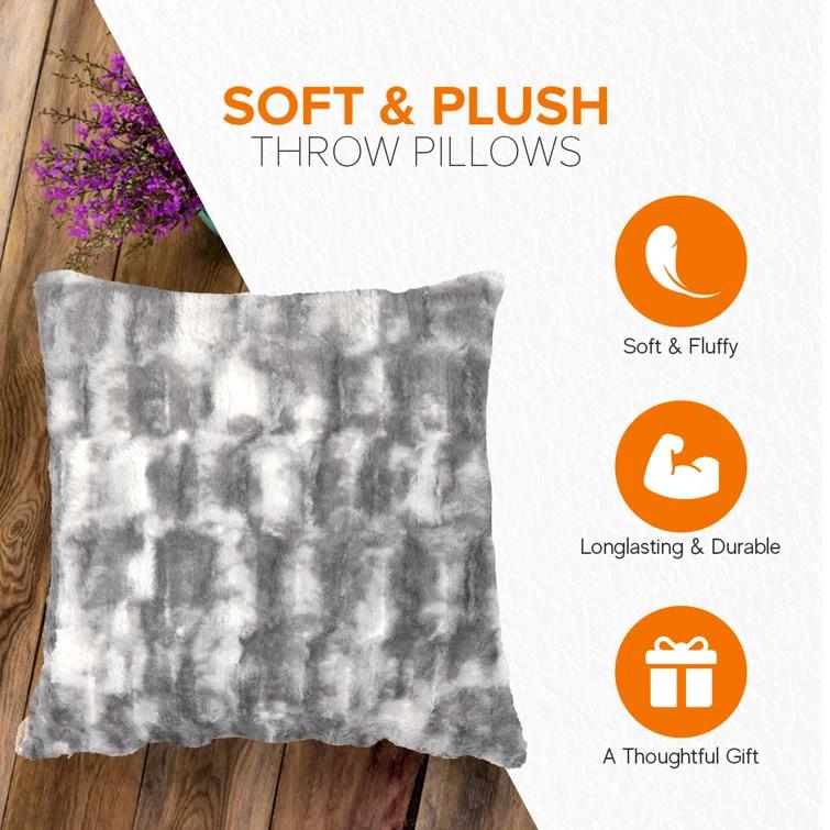 Cheer Collection Geometric Faux Fur Throw Pillow