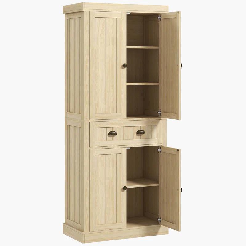 Winston Porter 72" Kitchen Pantry Cabinet Cupboard with Doors