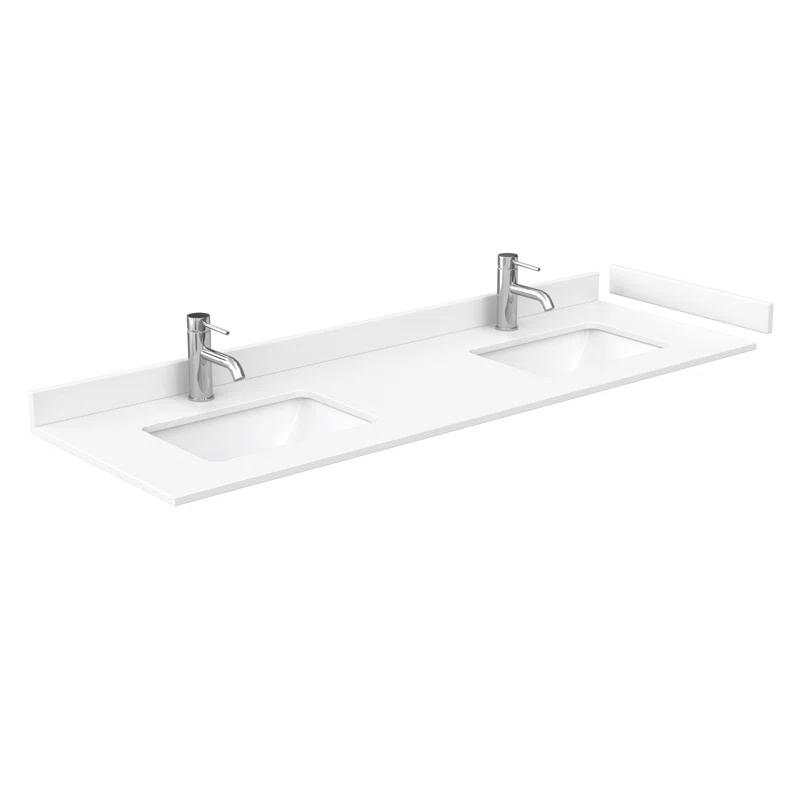 Wyndham Collection Miranda 66" Freestanding Double Bathroom Vanity with Cultured Marble Top