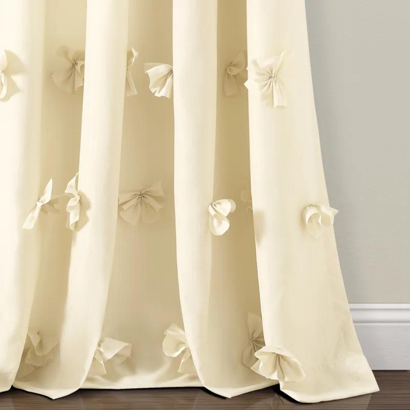 Lush Decor Riley Polyester Semi Sheer Curtain Single Panel