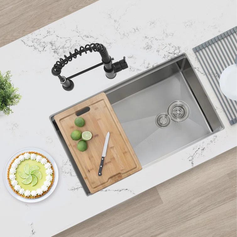 Azuni 17-inch Bamboo Cutting  board For Kitchen Sink