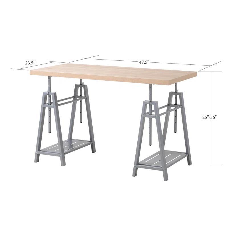 Williston Forge Cayuga Adjustable Solid Wood Top Standing Desk
