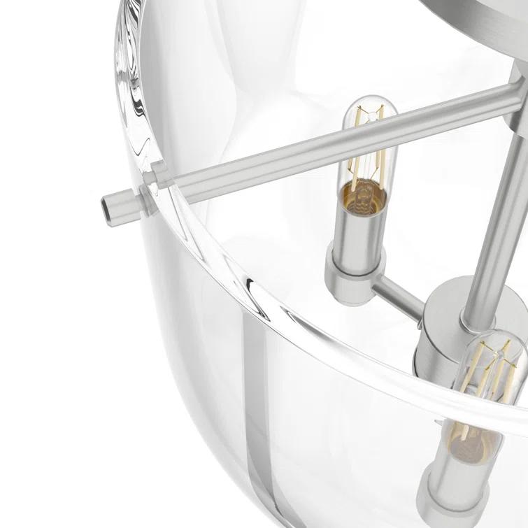 Hunter Fan Hunter Sacha Natural Iron 3 Light Flush Mount Ceiling Light Fixture