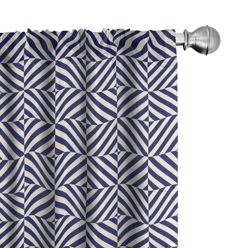 Ambesonne Geometric Semi-Sheer Rod Pocket Curtain Panels (Set of 2)