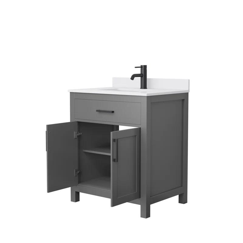 Wyndham Collection Beckett 30" Freestanding Single Bathroom Vanity with Cultured Marble Top