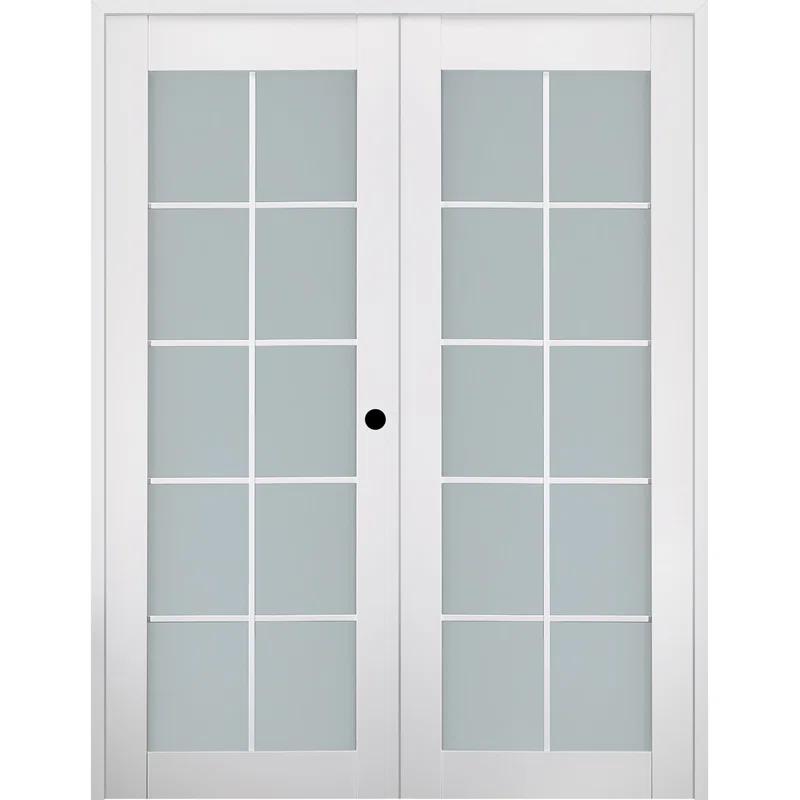 Belldinni Smart Pro 10 Lite Solid Manufactured Wood and Glass Paneled French Door