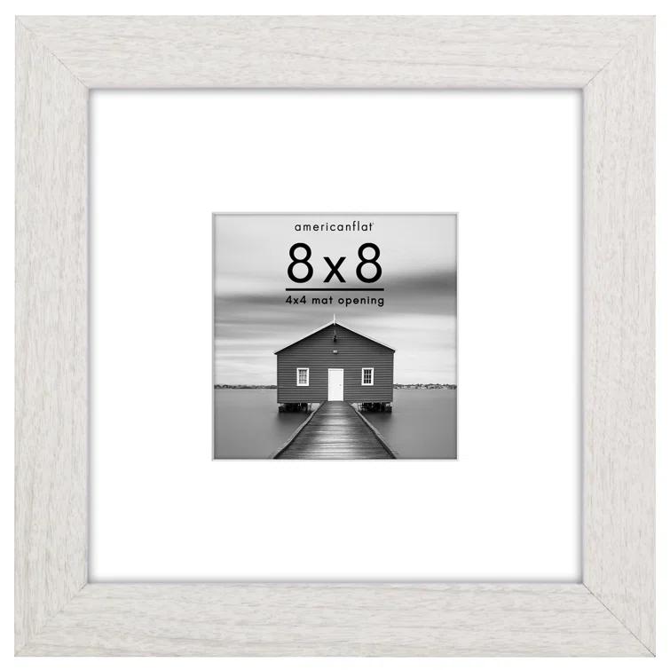 Americanflat Americanflat Picture Frame - Frame with Mat - Wide Molding - Shatter-Resistant Glass