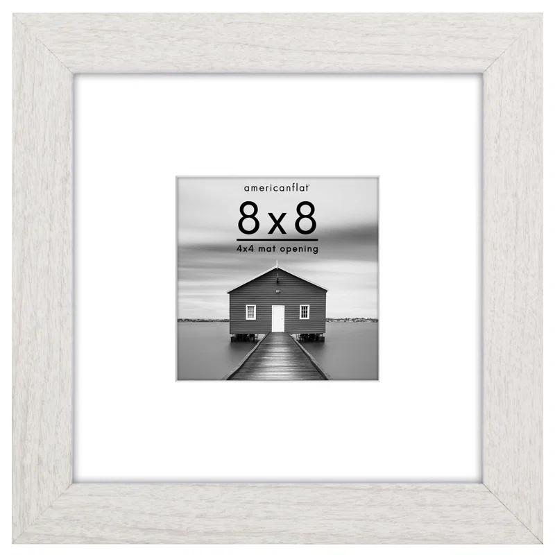 Americanflat Americanflat Picture Frame - Frame with Mat - Wide Molding - Shatter-Resistant Glass