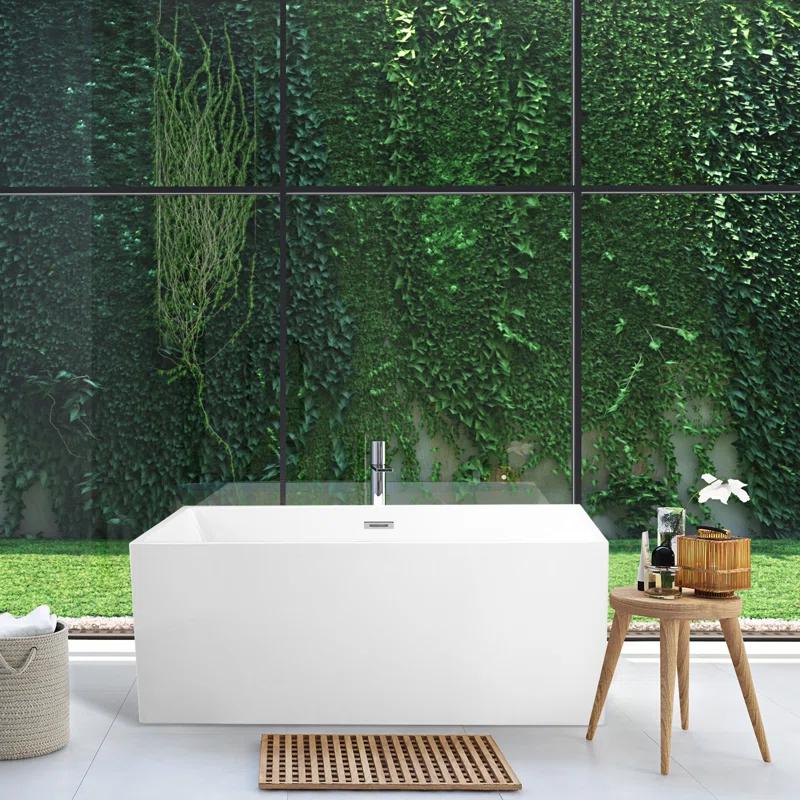 Persephone 59.1'' x 29.5'' Freestanding Soaking Acrylic Bathtub