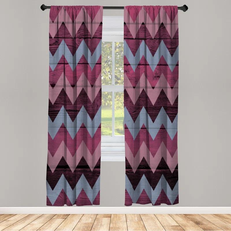 Ambesonne Microfiber Floral Semi-Sheer Rod Pocket Curtain Panels (Set of 2)