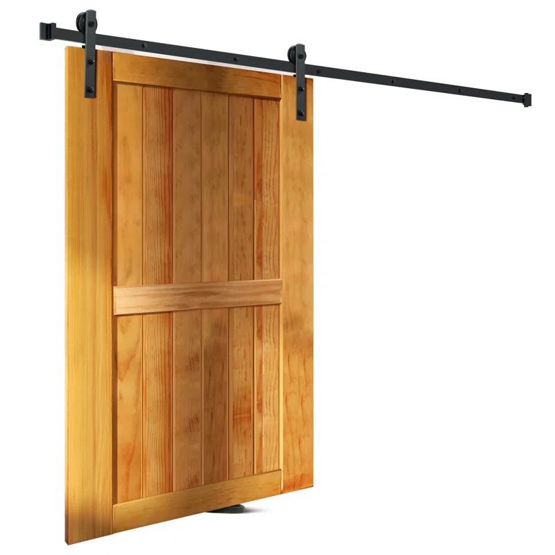 VEVOR Black Steel Single Door Barn Door Hardware Kit Standard Single