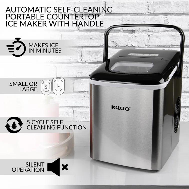Igloo Igloo 26-Pound Automatic Self-Cleaning Portable Countertop Ice Maker Machine With Handle