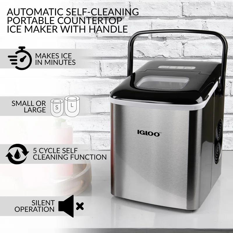 Igloo Igloo 26-Pound Automatic Self-Cleaning Portable Countertop Ice Maker Machine With Handle