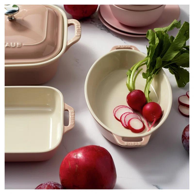 Staub Staub Ceramic 4-Pc Baking Pans Set, Casserole Dish With Lid, Brownie Pan,