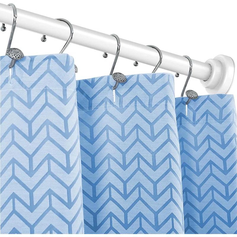 JDLiving Maxda Premium 43"- 72" Adjustable Rustproof Straight Tension Shower Curtain Rod- No Drill