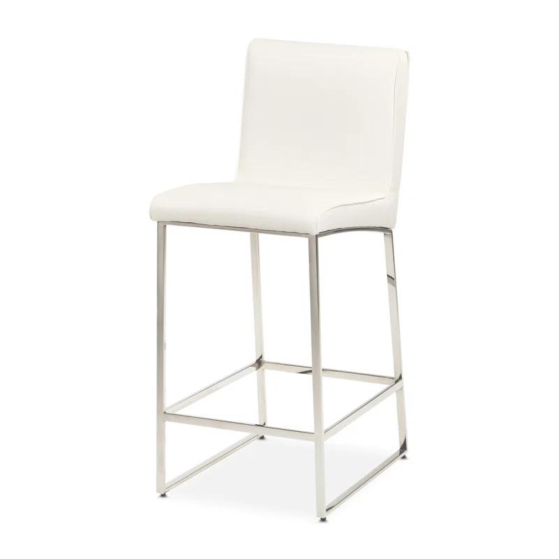 Michael Amini State St. Upholstered Counter Stool with Metal Frame
