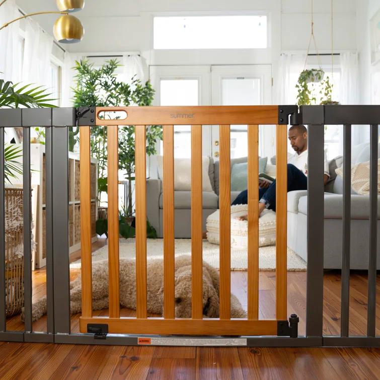 Ingenuity The Thruway 60XW Series Extra Wide Safety Pet and Baby Gate, 36"-60" Wide - Honey Oak