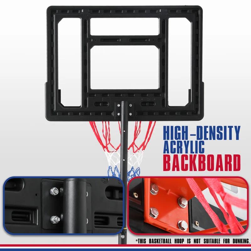 MoNiBloom Portable Basketball Hoop Goal 5ft - 7ft Adjustable with 33" Backboard Wheels Fillable Base