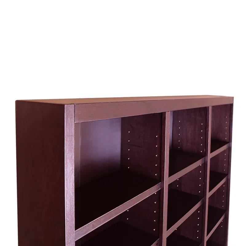 Winston Porter Aliette Triple Wide Wood Bookcase, 18 Bookshelf, 84 inch Tall Storage and Display Bookshelf for Home Office and Living Room