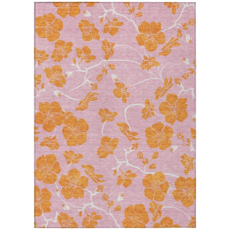 Machine Washable Indoor/Outdoor Chayden ACN1034 Pink Rug