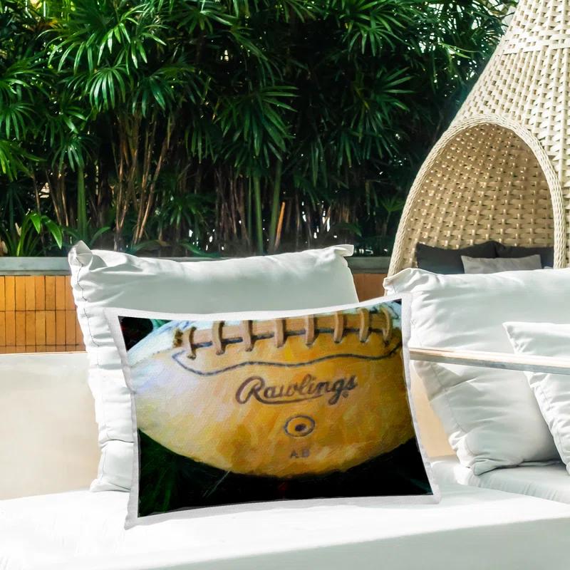 Painterly Team Football Outdoor Printed Pillow by Graffi*tee Studios