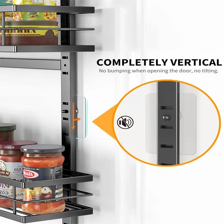 Rebrilliant 9-Tier Over The Door Pantry Organizer, Black Hanging Basket Wall Spice Rack Seasoning Shelves