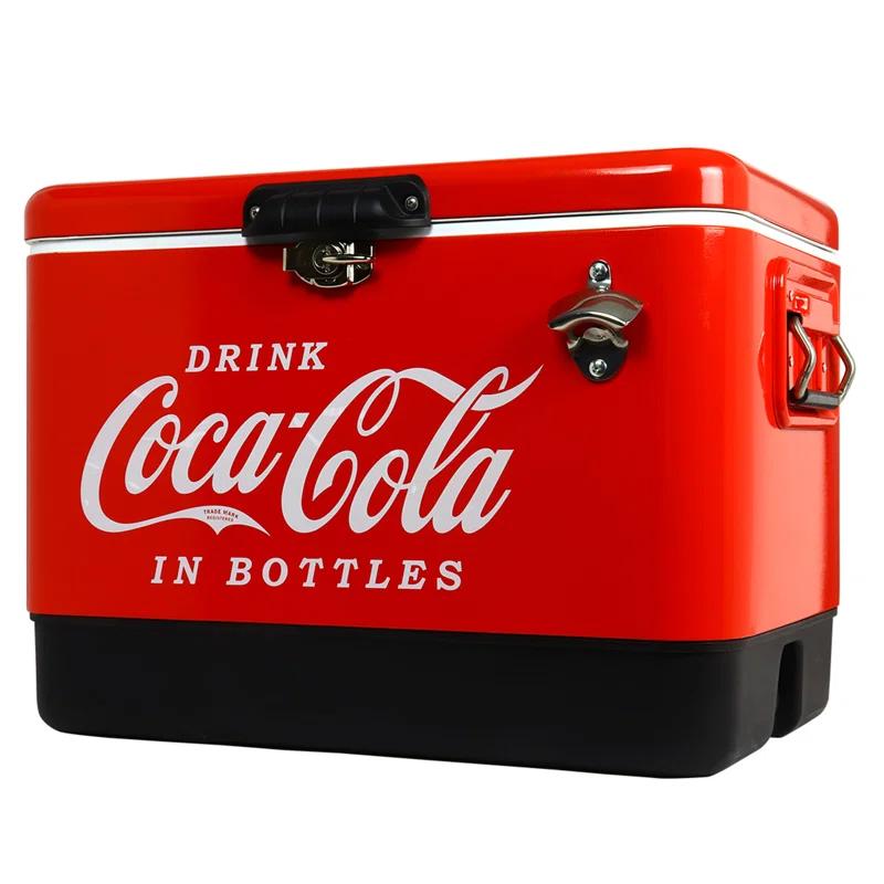 Coca-Cola Coca-Cola Ice Chest Cooler with Bottle Opener, 51L (54 qt), 85 Cans