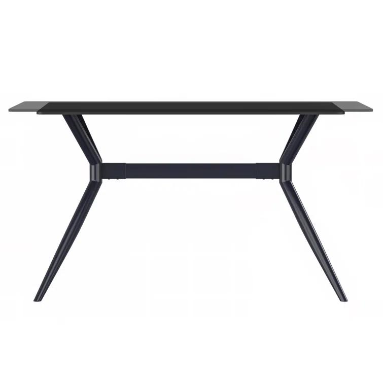 Hokku Designs Senath Modern Dining Table with Sintered Stone Top and Stainless Steel Base