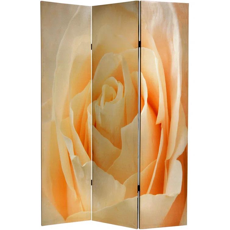 Red Lantern 6 ft. Tall Floral Double Sided Room Divider, 71 inches high and 3 Panels wide