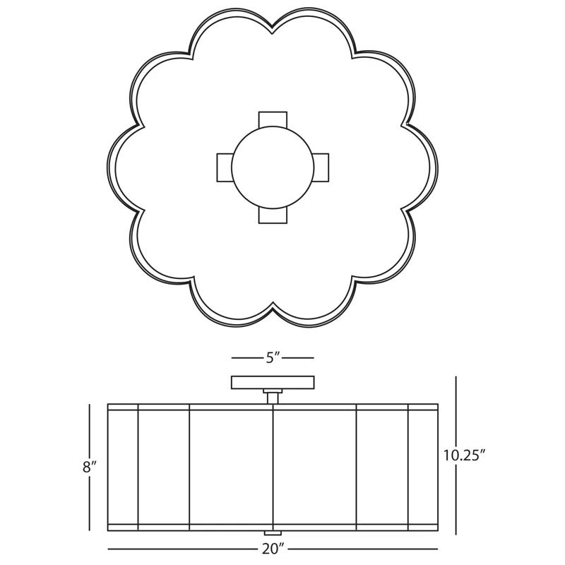 Tess Scalloped Flush Mount (16"-24")