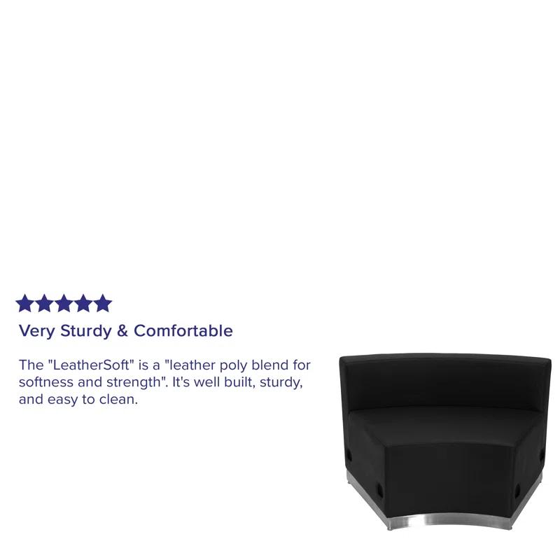 Flash Furniture Hercules Alon LeatherSoft Concave Chair with Brushed Stainless Steel Base