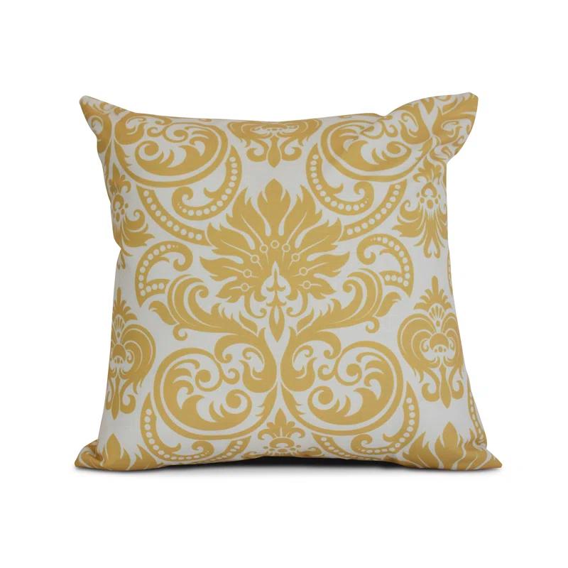 e by design Floral Frolic Damask Indoor/Outdoor Reversible Throw Pillow