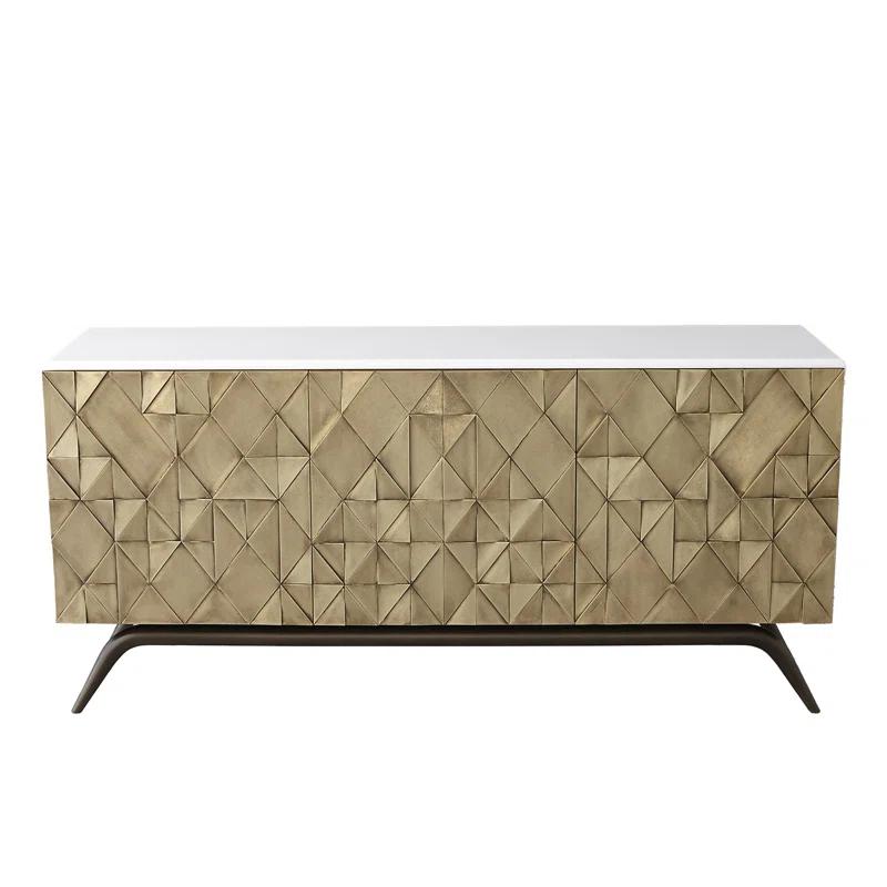 Global Views Triangle Cabinet-Brass